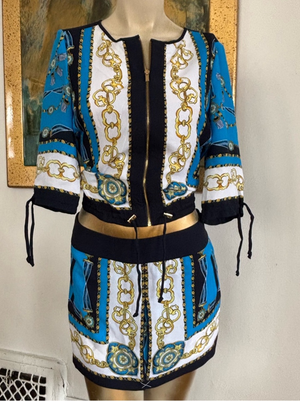 Vintage Cache Baroque Two Piece Skort Set